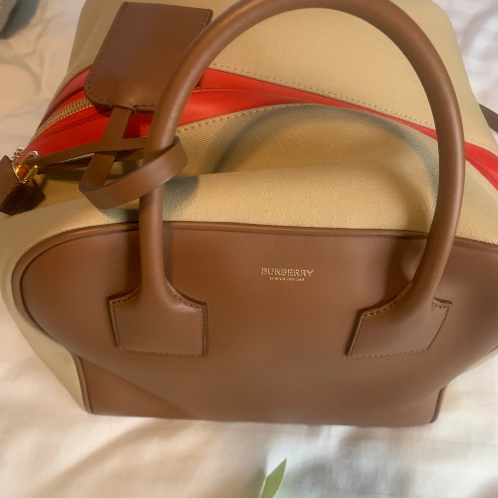 Burberry medium leather bowling bag